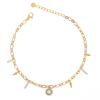 [R4493] - Golden White 'Cléopatra' Steel Anklet - 25 Cm - 8 Mm (Sun)