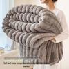 Rabbit Fur Plush Flannel Throw Blanket - Office Nap & Winter Fleece