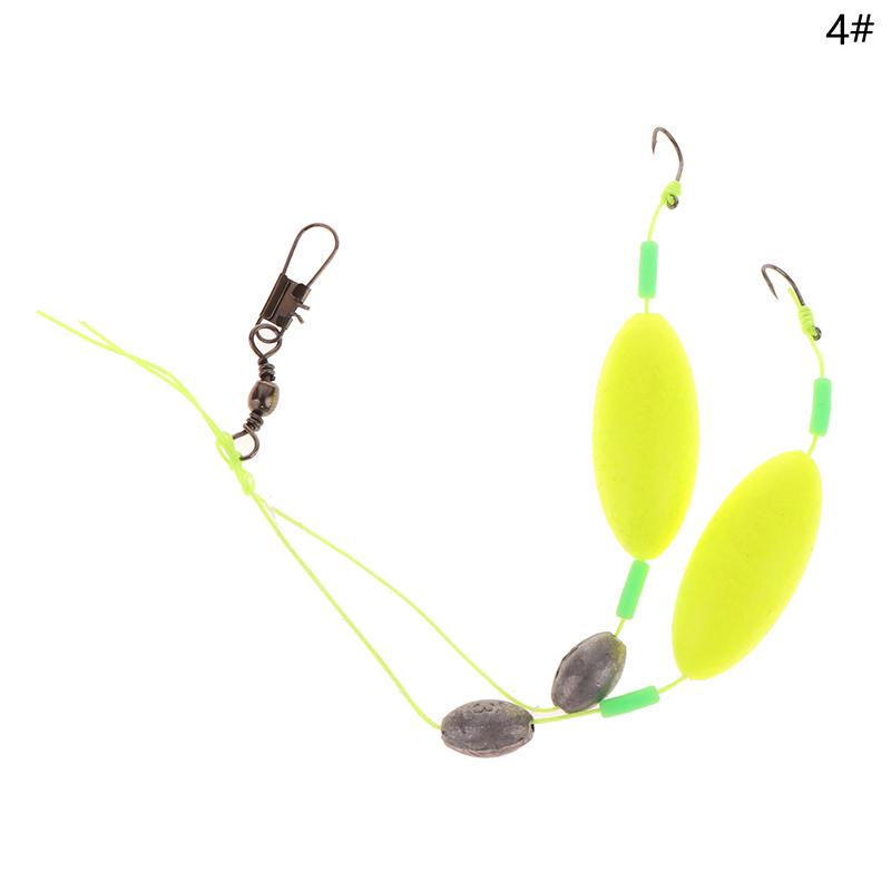 1Pc 2 Hooks Reverse Bottom Rig Flip The Fishing Hair Rigs Hook Iseni Fishing Hook Ready-To-Use Size3#-11# Carp Rigs Fishing Lure