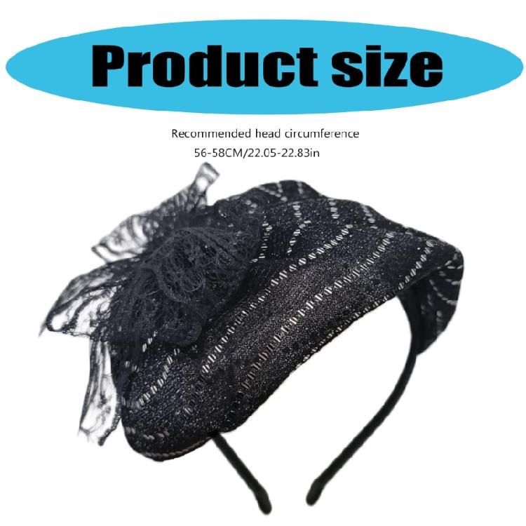 Высокий обруч для волос с черепом, кружевной бант, шляпа, повязка на голову, женское украшение для волос для официального мероприятия