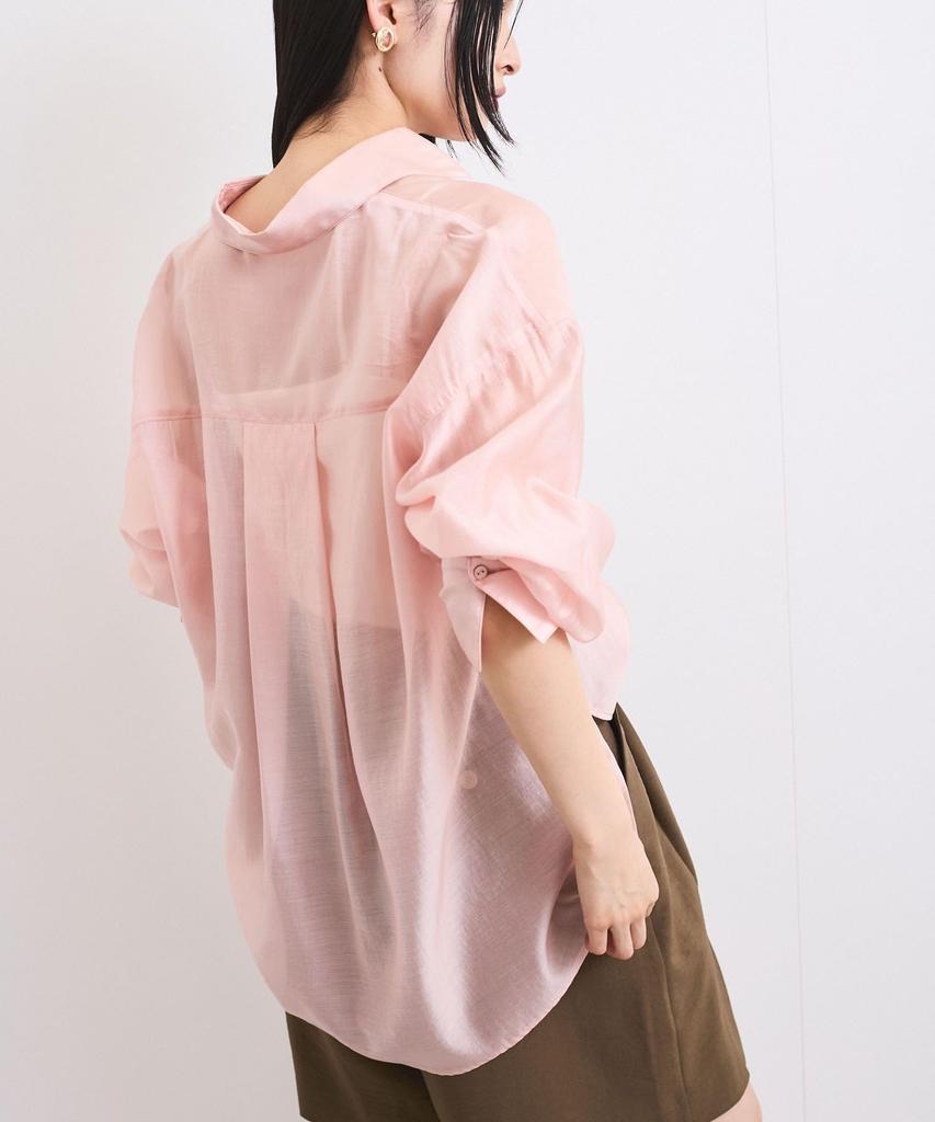 Bis Washable Assorted Sheer Shirt Embroidery Solid Pink (Floral & Colors) Women's (63)