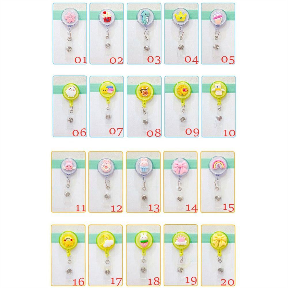Students Cartoon Nurse Doctor ID Card Clips Badge Holder Name Card Holder Retractable Badge Reel