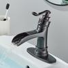 Waterfall Bathroom Faucet Oil Rubbed Bronze Single Handle Lavatory Mixer Tap  Vessel Sink Faucet Farmhouse Vanity  Sink Faucet