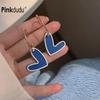 Pinkdudu Модные простые серьги-капли в форме персикового сердца, модные висячие серьги из синего сплава для женщин, ювелирные изделия, подарки PD1841