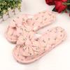 Сломанный цветок бант женские резиновая подошва трехслойные утолщенные тканевые тапочки для дома деревянный пол открытые тапочки