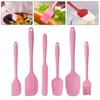 6Pcs/Set Baking Food Scraper Six-piece Set Non-stick Food Grade Silicone Spatula Tool for Baking BBQ Cooking Mixing Scraping Multifunctional