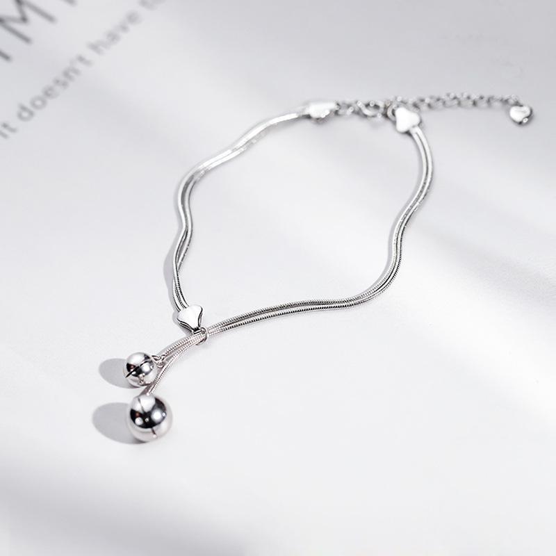 Новый серебряный браслет S925, дизайнерский браслет, модные аксессуары, подарок, милый сладкий круглый браслет с кисточками в форме колокольчика