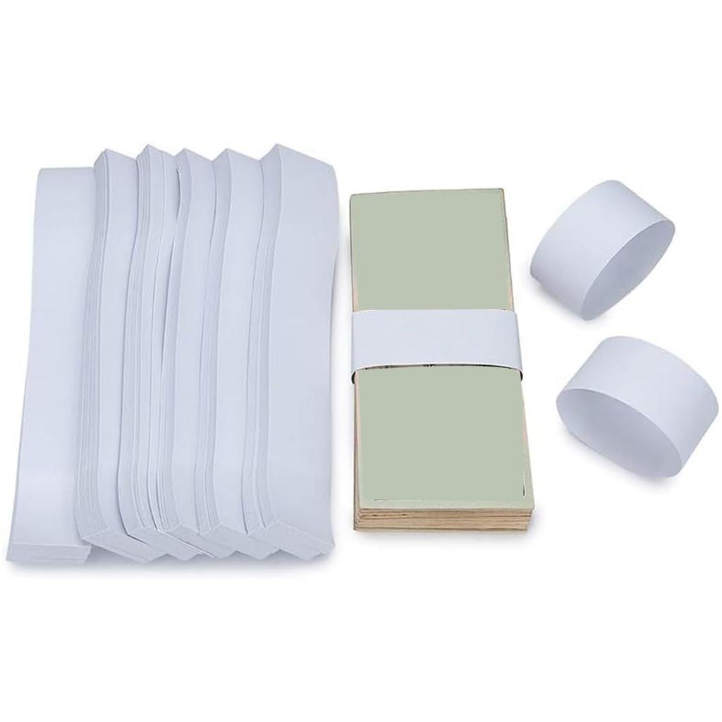 300 штук Ленты для упаковки наличных денег Самоклеящаяся бумага Лента для обертывания банкнот Банкнотные бандероли Для надежной организации валюты