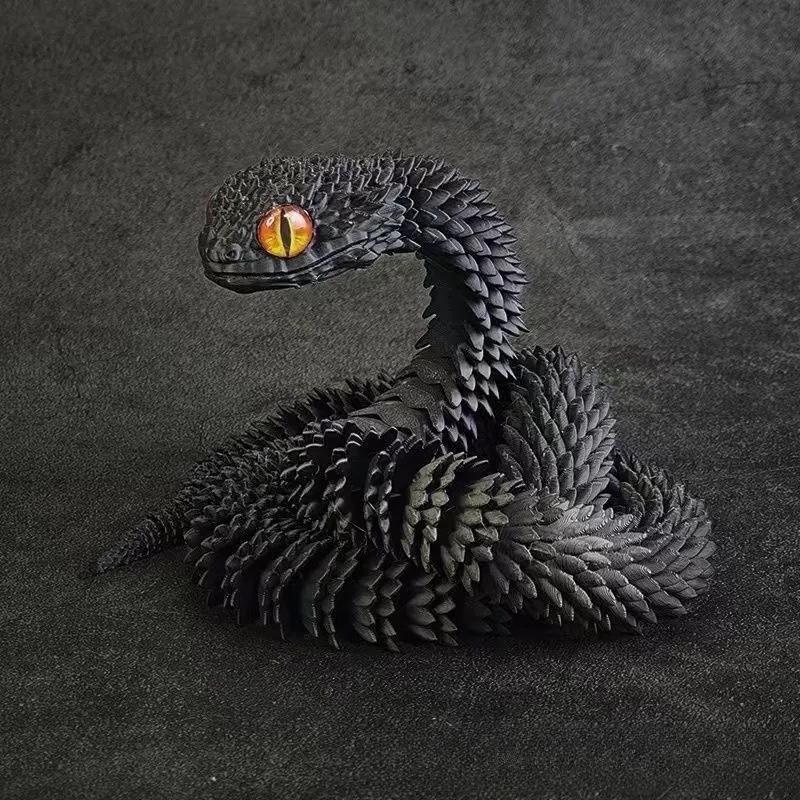 3D-печатная фигурка змеи с подвижным суставом, имитация змеи, креативное украшение для домашнего офиса, настольные подарки на Новый год 2025, поделки, подарок
