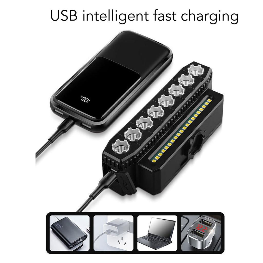 Велосипедный фонарь 8 светодиодов USB-перезаряжаемый передний фонарь с сигналом 6 режимов Водонепроницаемый Супер яркий для горного внедорожного велосипеда Велосипедный фонарь