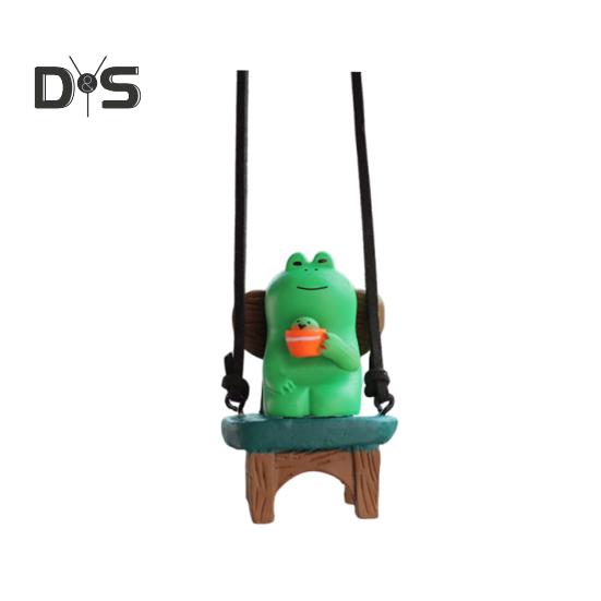 Подвесное украшение, очаровательное украшение в виде мультяшной лягушки со шнурком, легкое вешание, украшение для зеркала заднего вида, подвеска для салона автомобиля