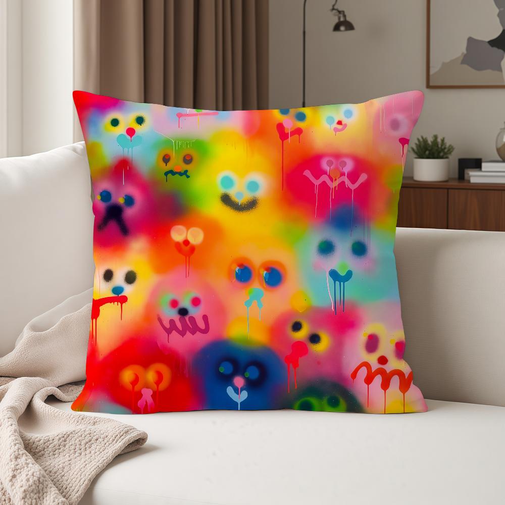 Trendy Graffiti Art JJon BBurgerman Pillow Case Suitable For Bedrooms Living Rooms Cars Home Decoration