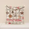 New Christmas Pillow Holiday Decoration Simple Seat Cushion Linen Comfortable Letter Print Sofa Cushion