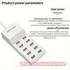 10-портовая USB-зарядная станция мощностью 50 Вт: Интеллектуальная защита от короткого замыкания и распределения питания для нескольких устройств