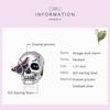 WOSTU 925 Sterling Silver Vintage Skull & Butterfly Charm Pendant Fit Original Bracelet Necklace For Women Jewelry