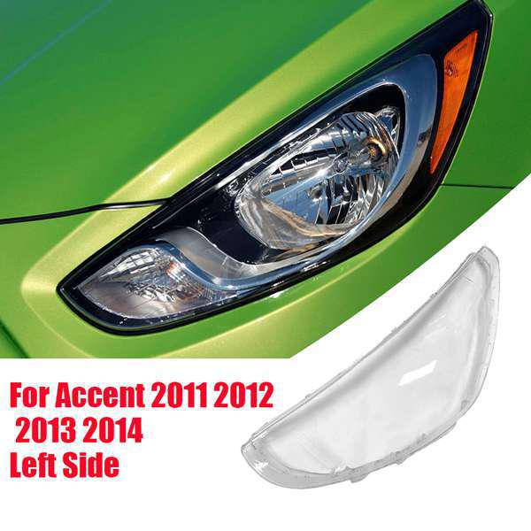 Hyundai Accent 11-14 Прозрачные накладки на фары (Пара)