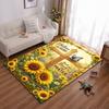 "I Believe in God Sunflowers and Cross Non-slip rug suitable for living room and bedroom sofas"