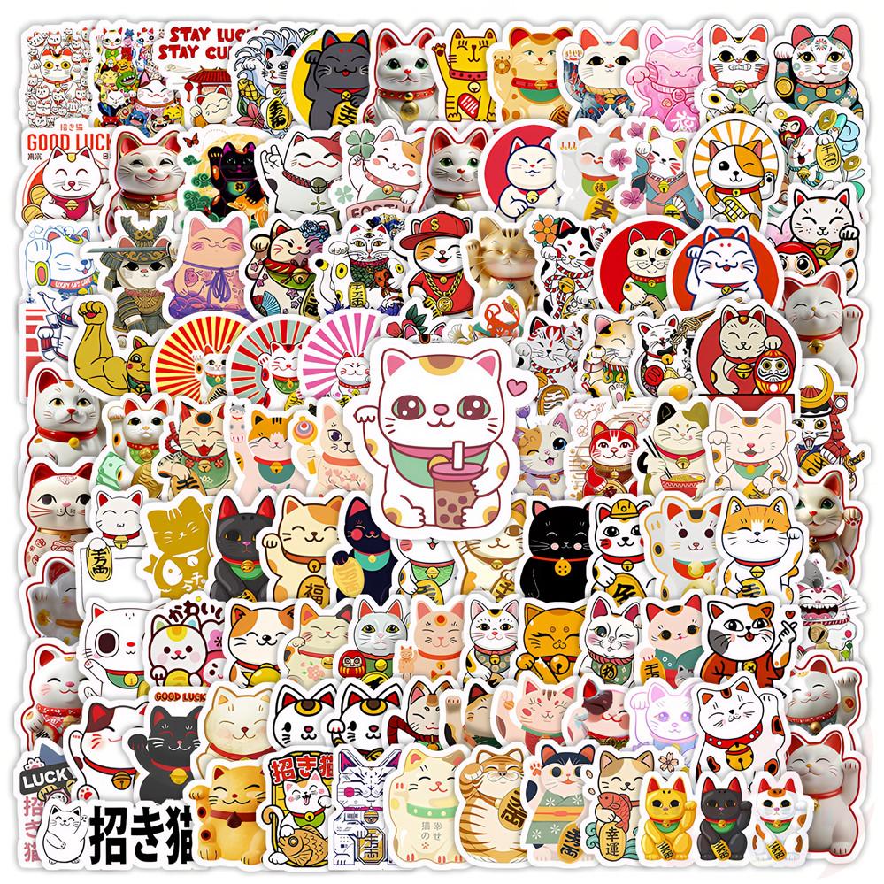 135Pcs/Set Lucky Cat Mini Diary Manual Stickers DIY Scrapbooks Album Decor Decals Stickers