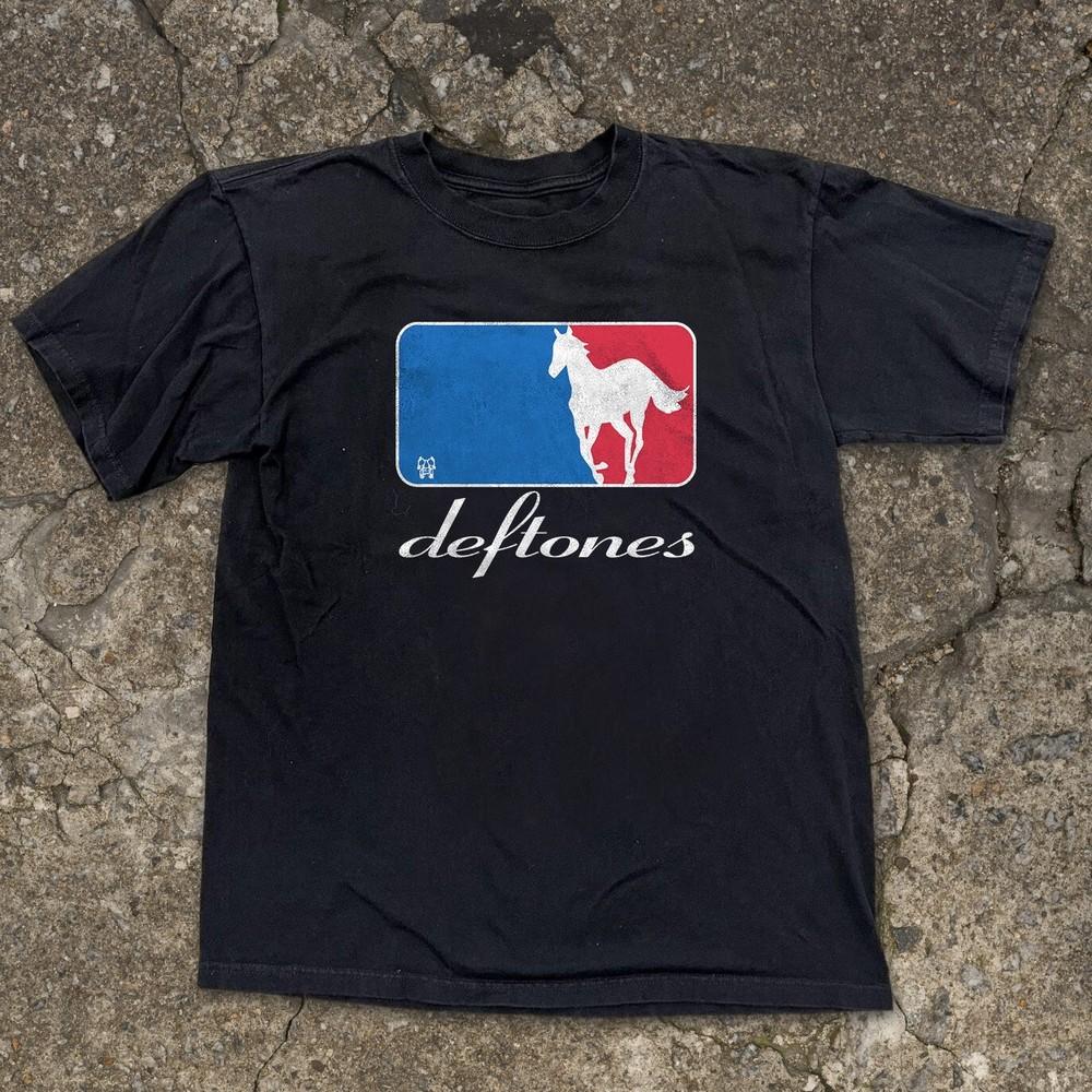 Deftones Спортивный Логотип Унисекс Черная Футболка Размер S-5XL Унисекс Футболка