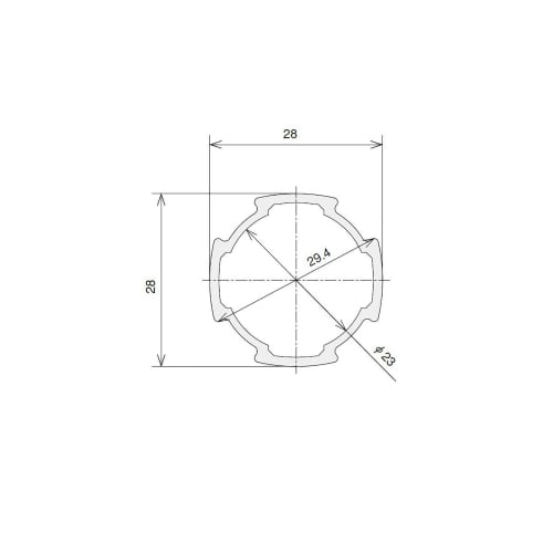 SUS GFF-000* Green Frame GF-N 28mm Aluminum Frame (Silver, 300mm) Pack of 4