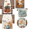 13*72IN Pumpkin Maple Leaf Print Table Runner Tablecloth Kitchen Table Décor