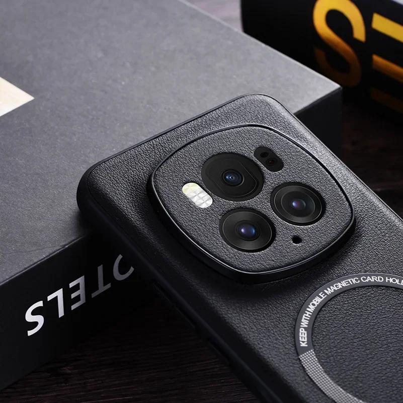 Роскошный кожаный чехол для Honor Magic 6 Lite Pro 5 Pro 4 3 Honor 200 100 Pro 90 Pro X7A X8A X9A противоударный магнитный противоударный чехол Magsafe Business