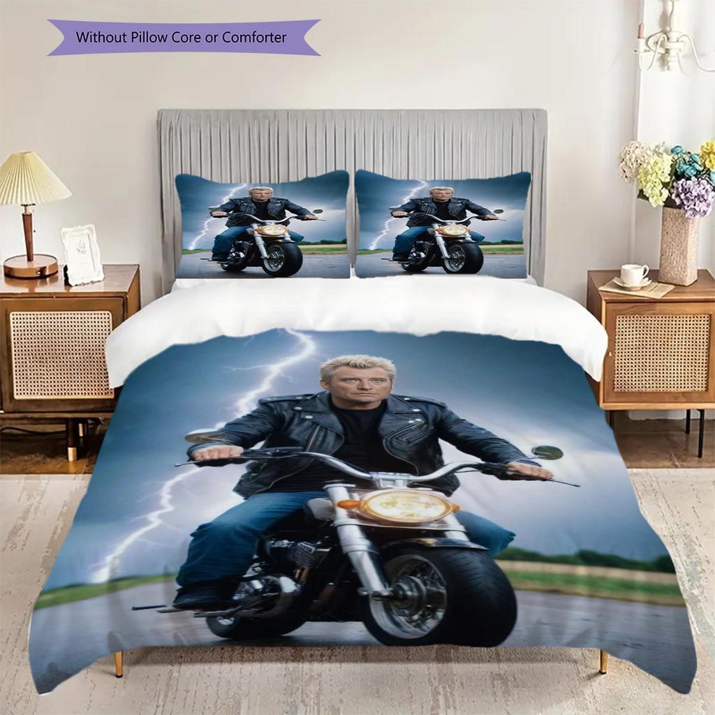 Bold Style Three-piece set (1 * duvet cover + 2 * pillowcase, without core) 2D Flat Christmas birthday gift Duvet cover and pillowcase Bedding set