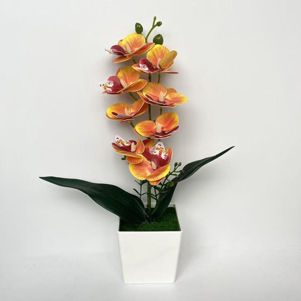 Phalaenopsis Artificial Faux Plants Multi-Bloom Bonsai Living Room Ornaments