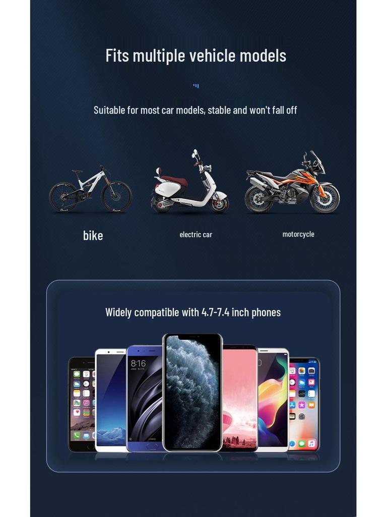 Cross-Border Motorcycle Phone Mount: Shockproof Holder with Visor for Bikes and Electric Vehicles, Ideal for Navigation and Takeout Riders.