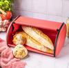 Large steel bread bin 44cm matte red KINGHOFF KH-1865