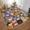 Colorful Cartoon Cat Faces Pattern Printed Carpet for Home Decor Suitable for use as an anti-slip for living room bedroom sofas