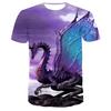 Round Neck Short Sleeve Streetwear Fly Dragon 3D T-shirt Men Women Printed Top Casual Couples Punk T Shirts