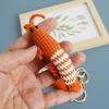 Cute Shrimp Charm Keychains Cartoon Mini Hand Knitted Car Keyring Lovely Backpack Handbag Pendant Couple Keyholder