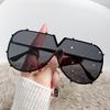 Large Frame Metal Sunglasses Colorful V8 Sunglasses Fashionable Trend One-piece Personalized Sunglasses