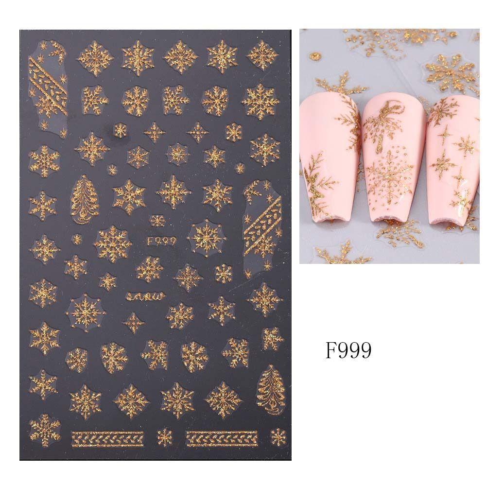 DIY Шармы для ногтей Рождественские Бронзовые Наклейки для ногтей Рождественские Украшения для ногтей в виде снежинок Девочки