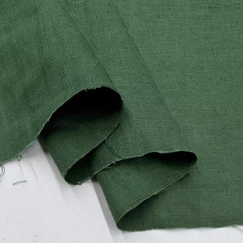 Чистая льняная ткань Стиранный лен Комфортная дышащая ткань для весны и лета DIY Платье Широкие брюки Легкая куртка Одежда