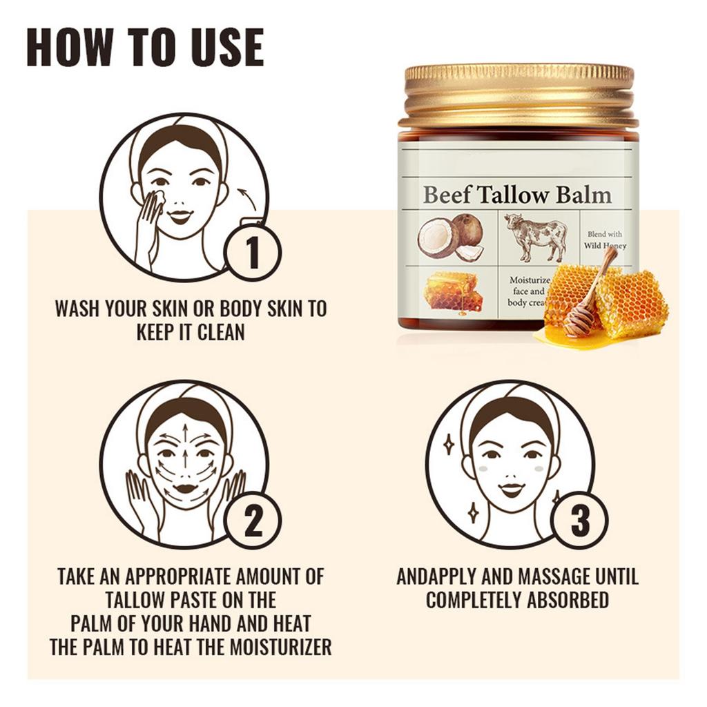 Крем с медом и говяжьим жиром 120 г Увлажняющий крем для лица Увлажняющий и увлажняющий крем для смягчения кожи