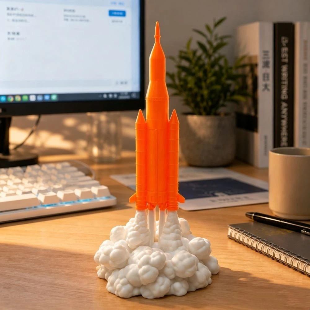 3D Design Rocket Launch Lamp Gradient Rocket Launch LED Lamp Holiday Present