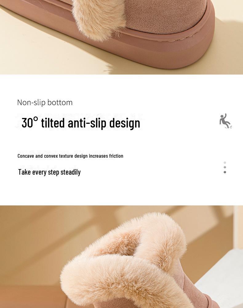 Женские зимние высокие нескользящие хлопковые ботинки на толстой подошве с плюшевой подкладкой