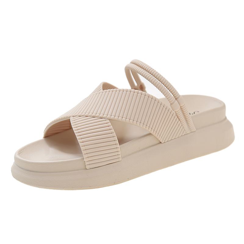 Тапочки на плоской подошве женская верхняя одежда лето новая повседневная Xiaoxiangfeng сандалии с толстой подошвой мода кекс фея стиль одно слово перетаскивание