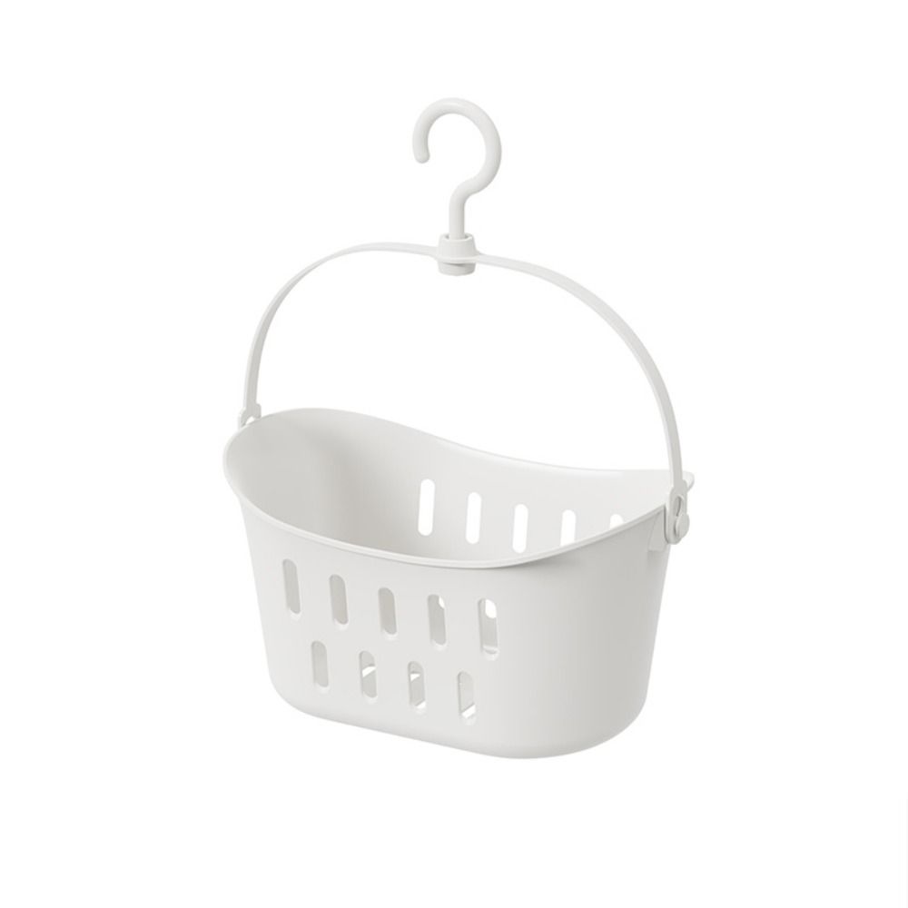 White Hanging Drain Basket Hangable Sundries Hanging Basket Shower Storage Basket Bathroom
