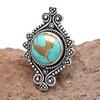 Blue Copper Turquoise Gemstone Handmade Silver Jewelry  "7.5"