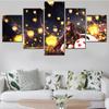 Buy 5 Pieces Wall Art Canvas Game Anime Genshin Impact Girl  Posters Home Decor Modern Living Room Paintings Modular Pictures
