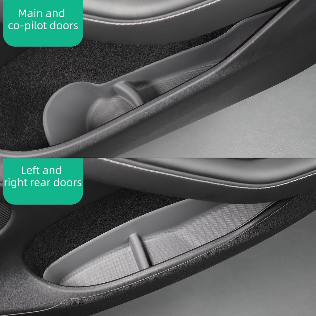 Автомобильный TPE дверной отсек для хранения, высокая боковая коробка для модели Tesla Y, слот для ворот, ящик для хранения, дверной боковой водонепроницаемый органайзер для ремонта