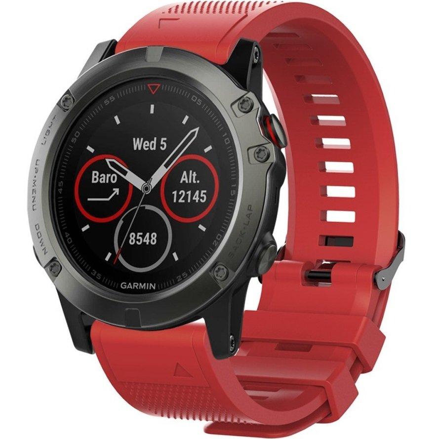 QuickFit Silicone Strap for Garmin Fenix 26mm, Red