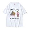What Is Even Happening Funny Frog Meme T-Shirts Women Unisex Fashion Casual Short Sleeve T Shirt Cozy Cotton Oversized T-shirt Tops