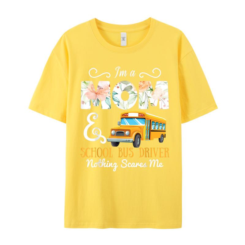 Funny School Bus Driver Gift Tshirts Short Sleeve Classic Unisexs Summer Tops Tees Family Tee Shirt O Neck 100 Cotton Fabric