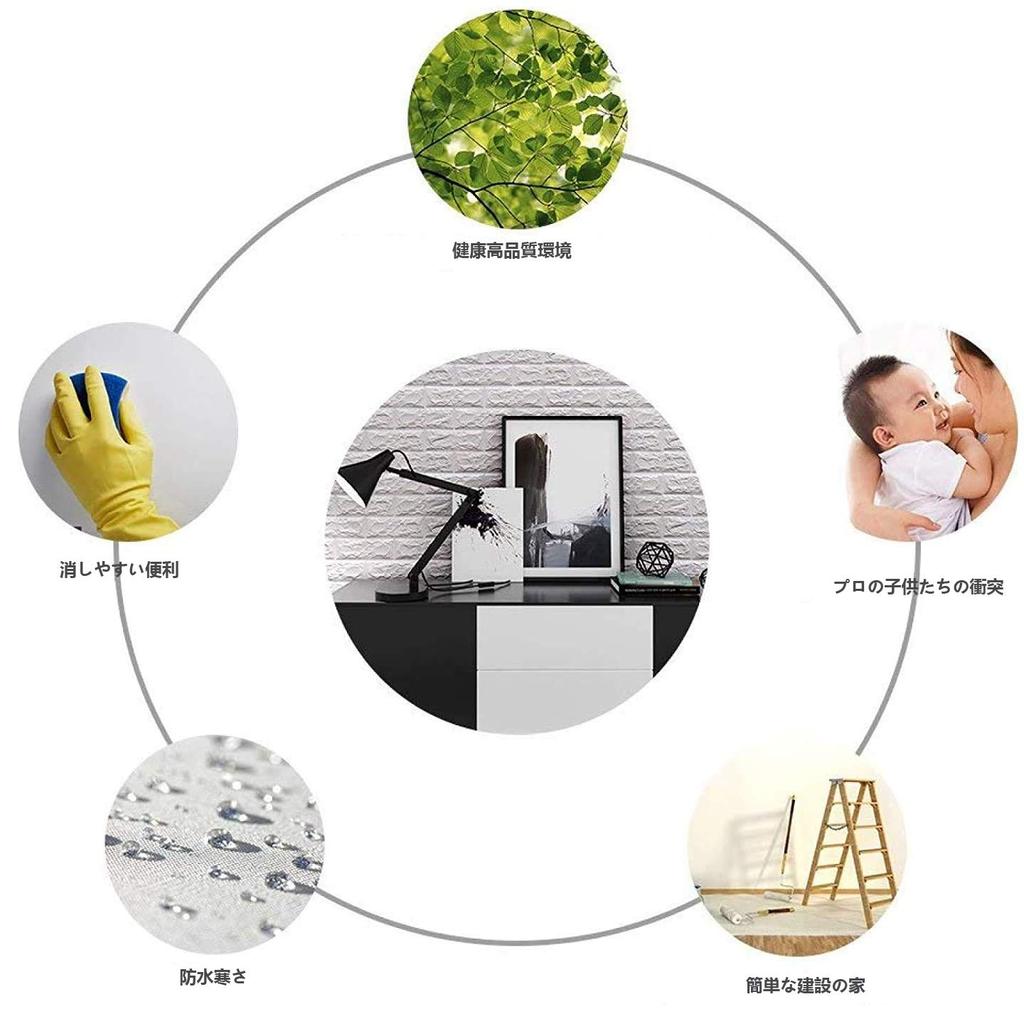 WANWEI 3D Wallpaper Brick Soundproof Sheet Waterproof Wallpaper Heat Insulation Self Adhesive DIY Cushion Sticker Sheet 3D Wall Wallpaper Removable