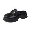 Spring and Summer Footwear Plus Size Comfortable Round-headed Leather Shoes Slippers Thick-soled Soft-soled Women's Shoes