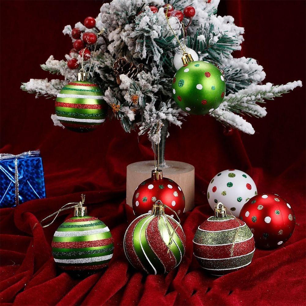 12pcs Plastic Electroplated Hanging Balls 6cm Xmas Tree Pendants  Holiday Party Ornament
